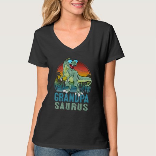Grandpasaurus Rex Dinosaur Retro Dad Saurus Famil T-shirt (Voorkant)
