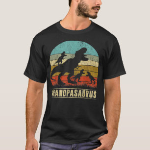 Grandpasaurus Rex Grandpa Dinosaur 3 drie Kinderen T-shirt