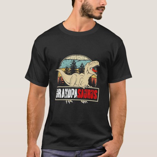 Grandpasaurus T-shirt T Rex Saurus Dinosaur Mannen (Voorkant)