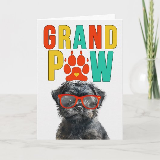 GrandPAW Affenpinscher GrandDOG Grootouders Dag Feestdagen Kaart (Voorkant)