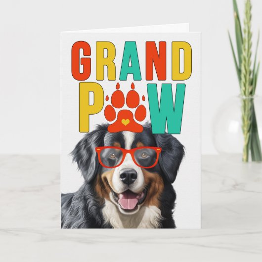 GrandPAW Berner Berg Hond Grootouders Dag Feestdagen Kaart (Voorkant)