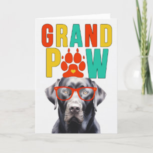 GrandPAW Black Labrador GrandDOG Grootouders Dag Feestdagen Kaart