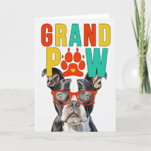 GrandPAW Boston Terrier GrandDOG Grootouders Dag Feestdagen Kaart