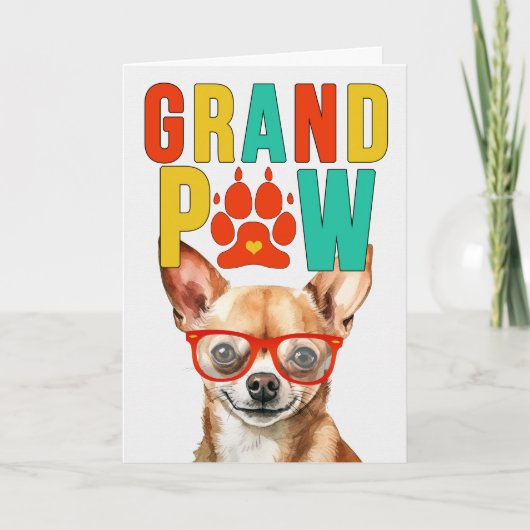 GrandPAW Chihuahua Hond GrandDOG Grootouders Dag Feestdagen Kaart (Voorkant)