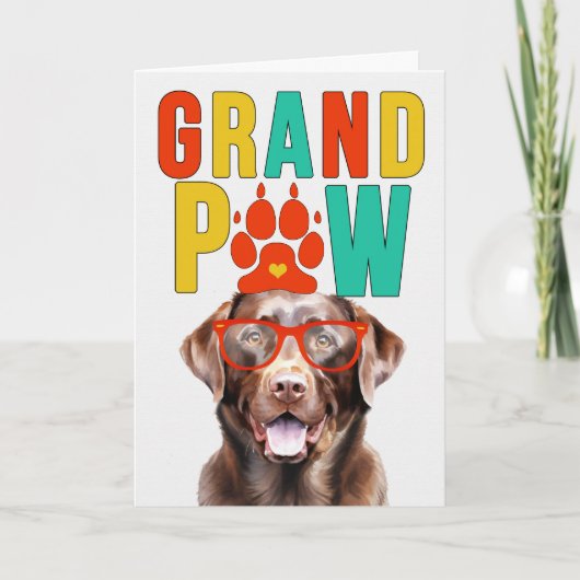 GrandPAW Chocolade Lab GrandDOG Grootouders Dag Feestdagen Kaart (Voorkant)