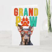 GrandPAW Doberman GrandDOG Grootouders Dag Feestdagen Kaart (Voorkant)
