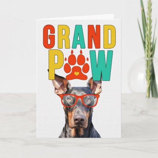 GrandPAW Doberman GrandDOG Grootouders Dag Feestdagen Kaart (Voorkant)