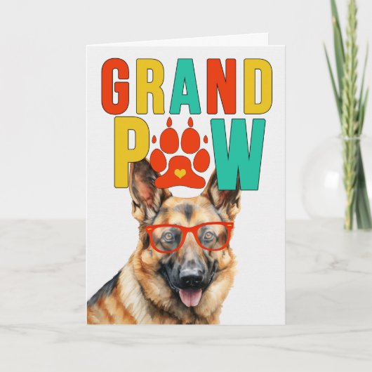 GrandPAW Duitse Herder GrandDOG Grootouders Dag Feestdagen Kaart (Voorkant)