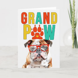 GrandPAW Engels Bulldog GrandDOG Grootouders Dag Feestdagen Kaart