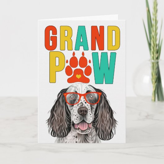 GrandPAW English Setter GrandDOG Grootouders Dag Feestdagen Kaart (Voorkant)