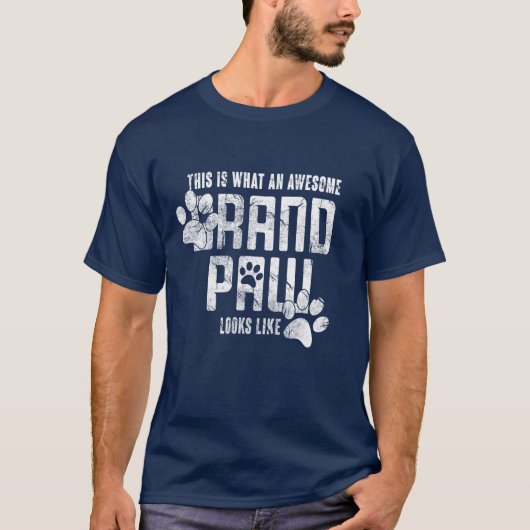GrandPaw GrandPa Dog T-Shirt voor Vaderdag Gift (Voorkant)