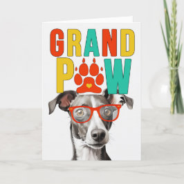 GrandPAW Greyhound GrandDOG Grootouders Dag Feestdagen Kaart