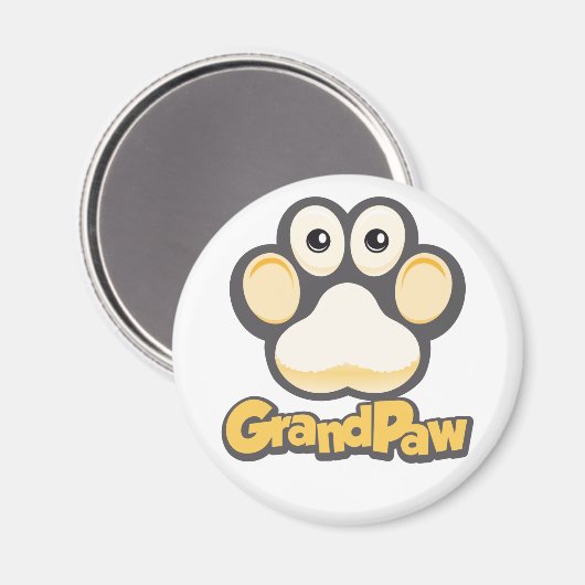 Grandpaw logo ronde magneet (Voorkant / Achterkant)
