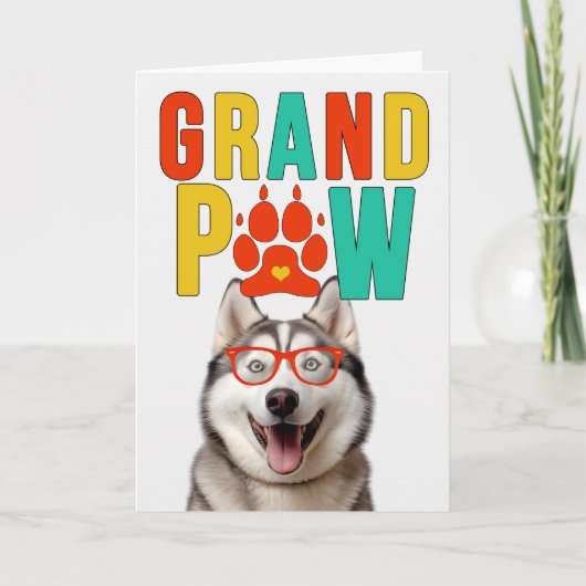 GrandPAW Malamute GrandDOG Grootouders Dag Feestdagen Kaart (Voorkant)