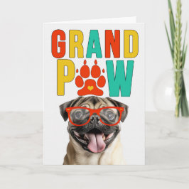 GrandPAW Pug GrandDOG Oma en Opa Dag Feestdagen Kaart