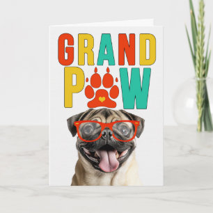 GrandPAW Pug GrandDOG Oma en Opa Dag Feestdagen Kaart
