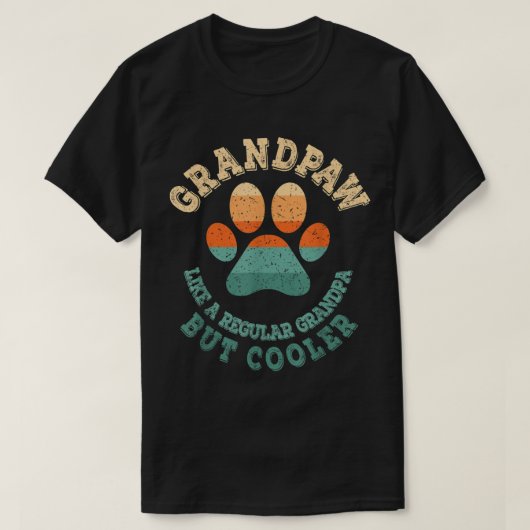 Grandpaw Retro Paw Print Gift T-shirt (Design voorkant)