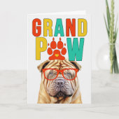 GrandPAW Shar Pei GrandDOG Grootouders Dag Feestdagen Kaart (Voorkant)