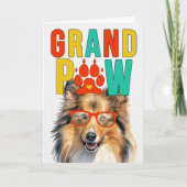 GrandPAW Shetland GrandDOG Grootouders Dag Feestdagen Kaart (Voorkant)