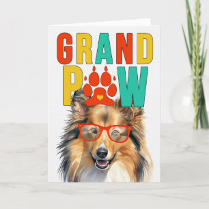 GrandPAW Shetland GrandDOG Grootouders Dag Feestdagen Kaart