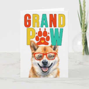 GrandPAW Shiba Inu GrandDOG Grootouders Dag Feestdagen Kaart
