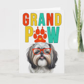 GrandPAW Shih Tzu GrandDOG Grootouders Dag Feestdagen Kaart (Voorkant)