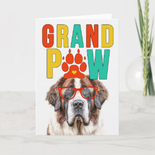 GrandPAW St Bernard GrandDOG Grootouders Dag Feestdagen Kaart