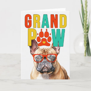 GrandPAW Tan Frenchie GrandDOG Grootouders Dag Feestdagen Kaart