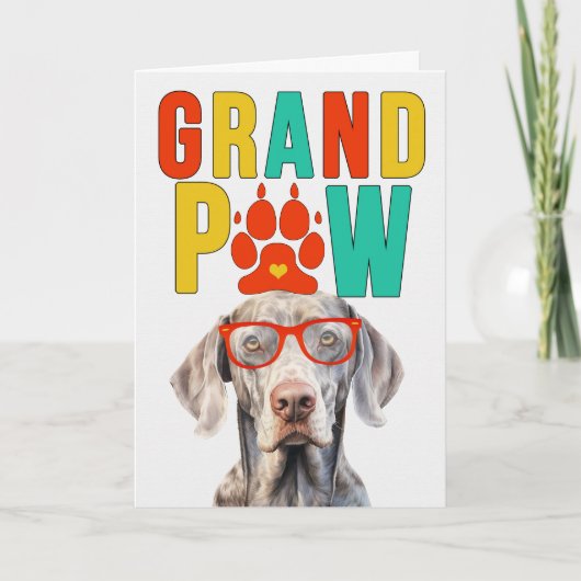 GrandPAW Weimaraner GrandDOG Grootouders Dag Feestdagen Kaart (Voorkant)