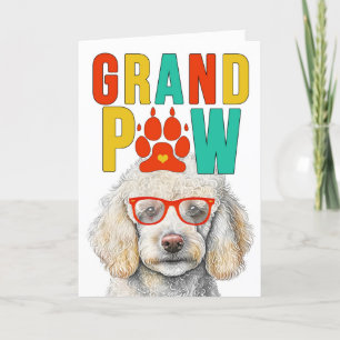 GrandPAW Witte poedel GrandDOG Grootouders Dag Feestdagen Kaart