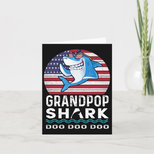 Grandpop Shark Fathers Day Gift van vrouw zoon Dau Kaart (Voorkant)