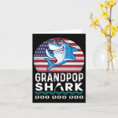 Grandpop Shark Fathers Day Gift van vrouw zoon Dau Kaart (Gele Bloem)