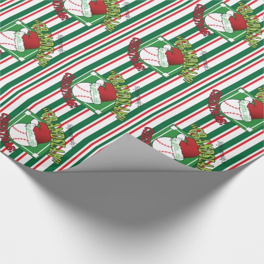 Grandslam Baseball Kerstmis Cadeaupapier (Hoek)
