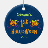 Grandson 1st Halloween Happy Pumpkin Keramisch Ornament (Achterkant)