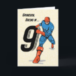 Grandson 9th Birthday Superheld Kaart<br><div class="desc">Hij is negen jaar oud en een echte superheld! Deze verjaardagskaart,  met een superheld die met het nummer 9 meedoet,  zal je kleinzoon verrukken omdat je hem een gelukkige verjaardag toewenst!</div>