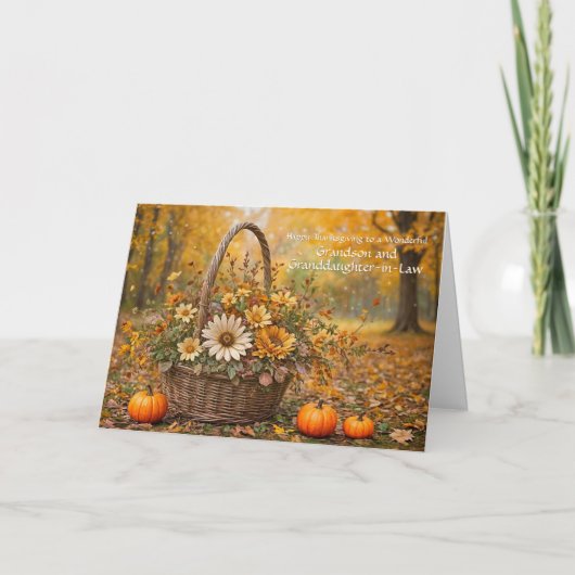 Grandson and Granddaughter-in-Law Wife Thanksgivin Kaart (Voorkant)