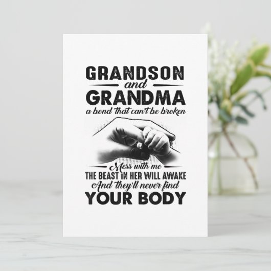 Grandson and grandma bond that cant be broken gift aankondiging (Staand voorkant)