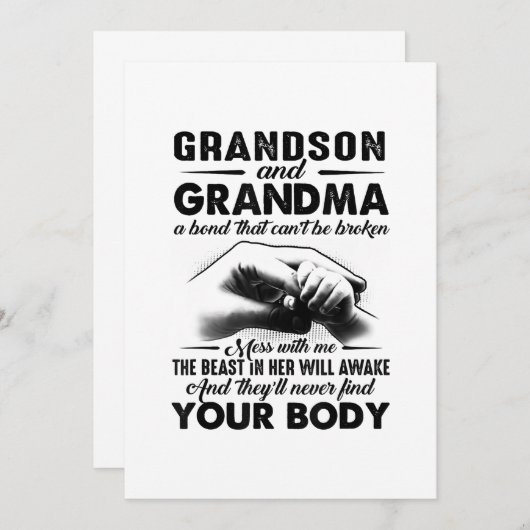 Grandson and grandma bond that cant be broken gift aankondiging (Voorkant / Achterkant)