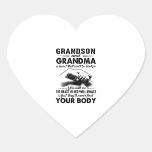 Grandson and grandma bond that cant be broken gift hart sticker