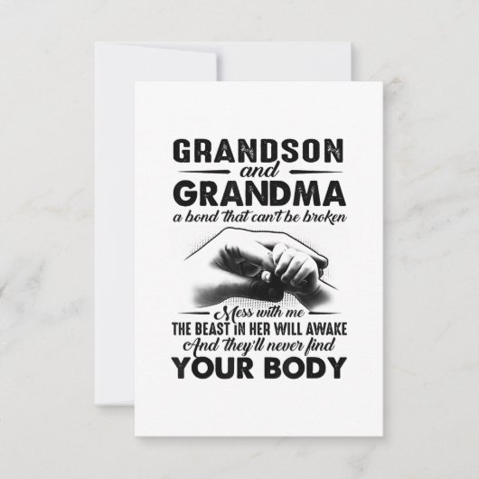Grandson and grandma bond that cant be broken gift RSVP kaartje (Voorkant)