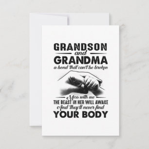 Grandson and grandma bond that cant be broken gift RSVP kaartje