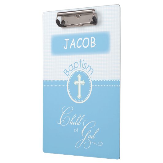 Grandson Baptism, aangepaste naam, blauw kind van  Klembord (Links)