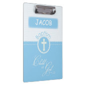 Grandson Baptism, aangepaste naam, blauw kind van  Klembord (Rechts)