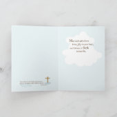 Grandson Baptism Card met Noah's Ark, Blue Kaart (Binnen)