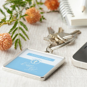 Grandson Baptisme Gefeliciteerd Blauw kind van God Sleutelhanger