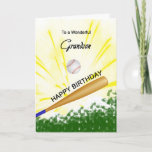 Grandson Baseball Birthday Card Kaart<br><div class="desc">Geef je honkballiefhebbende kleinzoon een honkbal- en vleermuiskaart met een explosief honkbalthema! Een honkbal en een knuppel met de woorden "aan een prachtige kleinzoon".</div>