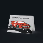 Grandson Birthday 6 Red Sports Car Kaart<br><div class="desc">De rode sportwagen aan de voorkant brengen je naar waar je kleinzoon zijn verjaardagsfeest houdt zodat je hem kunt begroeten en meedoen aan zijn viering. Geef hem een gelukkige zesde verjaardag met deze kaart.</div>