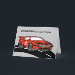 Grandson Birthday 6 Red Sports Car Kaart<br><div class="desc">De rode sportwagen aan de voorkant brengen je naar waar je kleinzoon zijn verjaardagsfeest houdt zodat je hem kunt begroeten en meedoen aan zijn viering. Geef hem een gelukkige zesde verjaardag met deze kaart.</div>