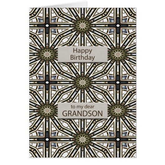 Grandson Birthday Abstract Mandala Design (Voorkant)
