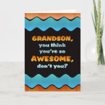 Grandson Birthday Card/Geweldige kleinson Kaart<br><div class="desc">Laat een speciale kleinzoon weten dat je denkt dat hij geweldige is op zijn verjaardag met deze kleurrijke golfkaart.</div>